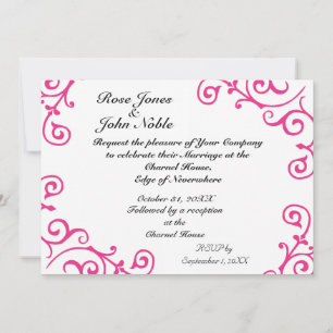 Cirrus Ivory (Magenta) Faire-part de mariage