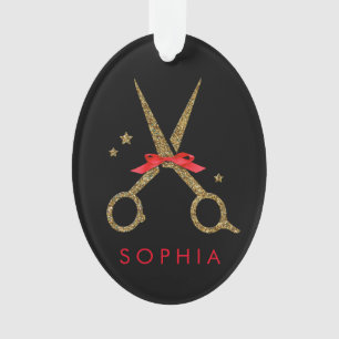 Ciseaux à parties scintillant dorée - Coiffeur de