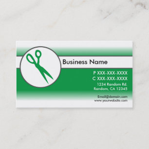 Ciseaux blancs verts cartes de visite