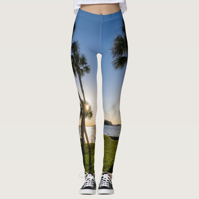 Ciseaux de palmier Leggings Silhouette (Devant)