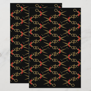 Ciseaux de parties scintillant d'or - Coiffeur