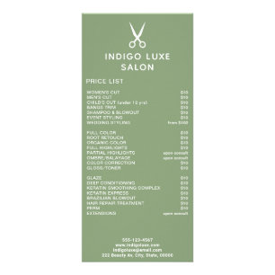 Ciseaux de salon de cheveux Service Vert Menu Tari