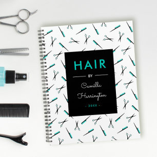Ciseaux Turquoises blancs & Combs Motif Liste de c