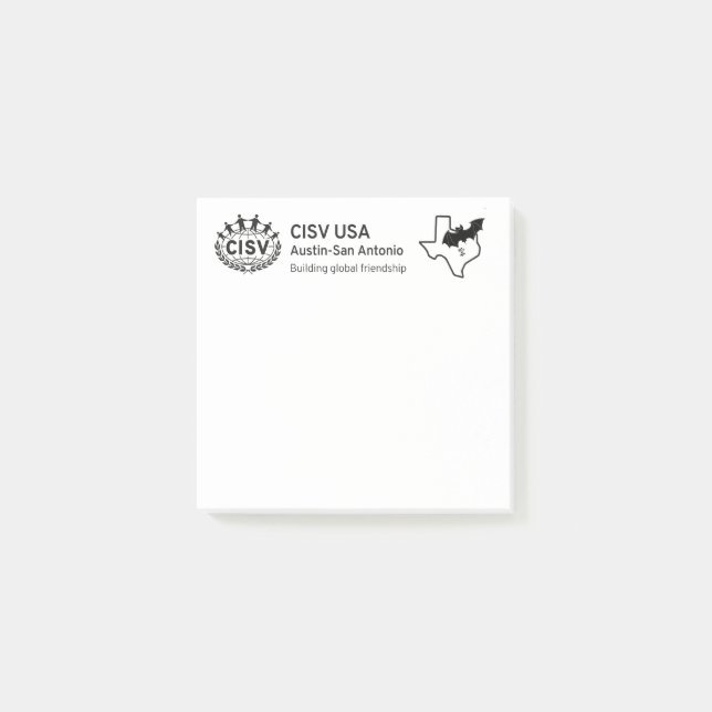 CISV Austin ATX Bat City Post-It Notes (Devant)