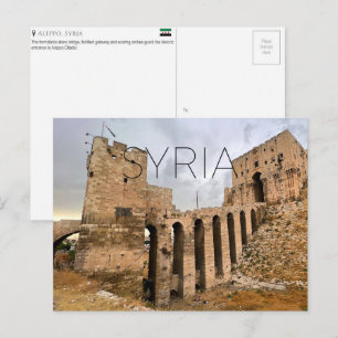 Citadelle d'Alep, Syrie Carte postale de voyage