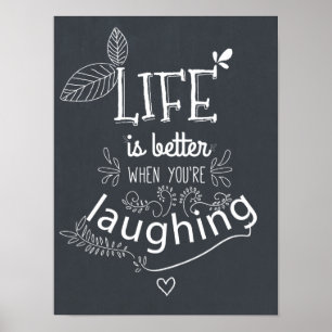 Citation à rire de la vie en tableau noir Imprimer