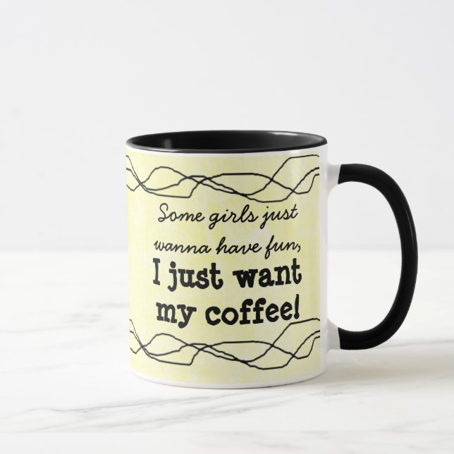 Citation amusante Mug de café jaune féminin (Droite)