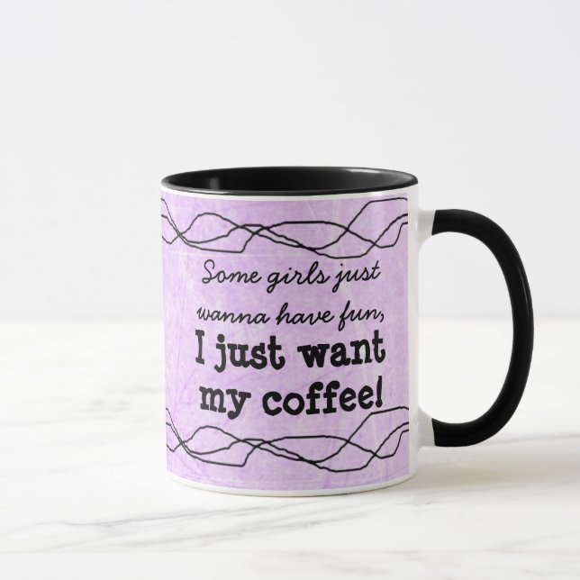 Citation amusante Mug de café violet féminin (Droite)