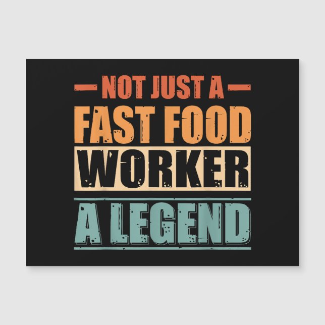 Citation amusante Retro Fast Food Worker (Devant)