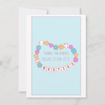 Citation Bestie Cute Pastel Carte Galentine esthét