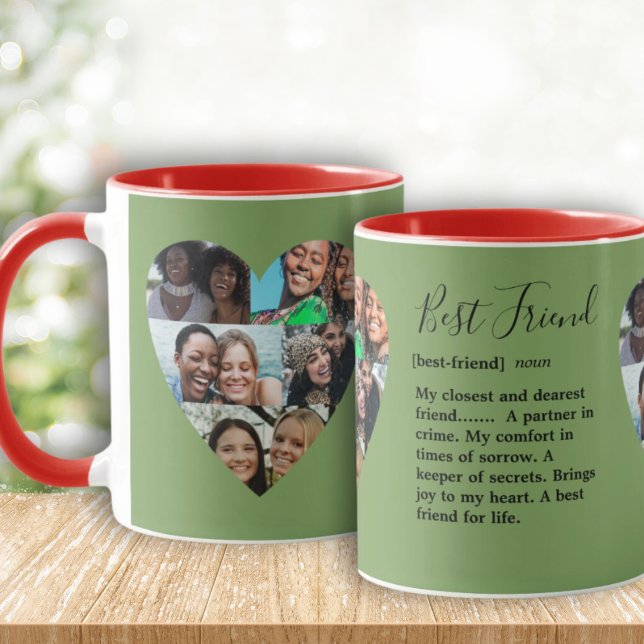 Citation BFF Collage Coeur photo Mug coloré (Créateur téléchargé)