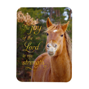 Citation Bible Cheval Souriant Magnet de photo