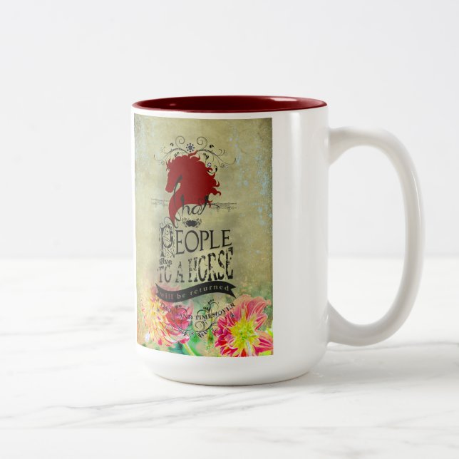 Citation Cheval - Café, Mug de Thé, Coupe (Droit)