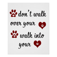 Citation Coeur Paw Poster brillant
