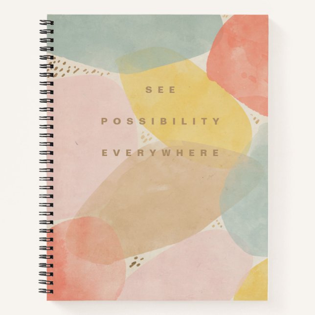 Citation colorée Formes Abstraites Carnet spiral (Devant)