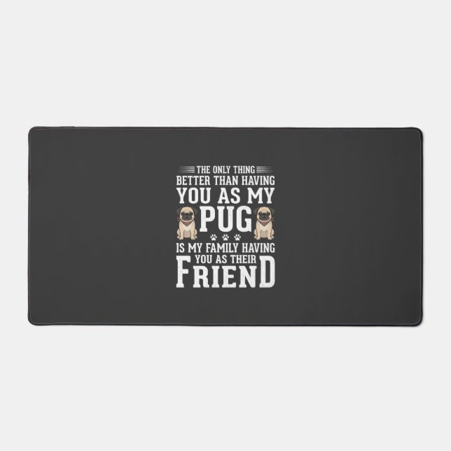 Citation d'ami de famille de chien Pug (Recto)