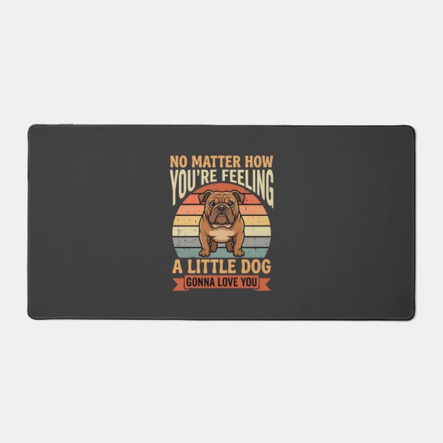 Citation d'amour de bouledogue drôle Rétro Chien (Recto)