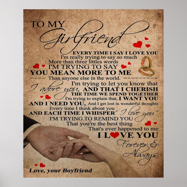Citation d'amour pour petite amie | Cadeau de déco (Devant)