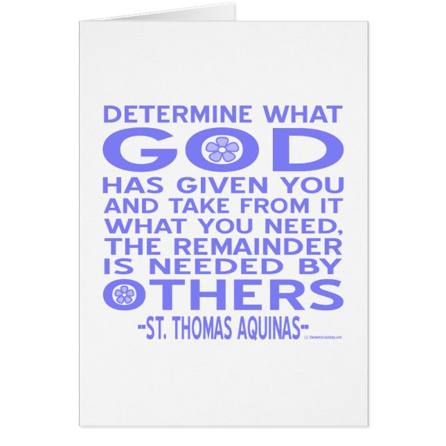 Citation d'Aquinas Regarde ce que Dieu t'a donné e (Devant)