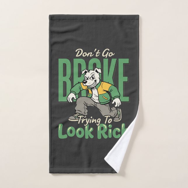 Citation d'argent de chien drôle goutte (Serviette à main)