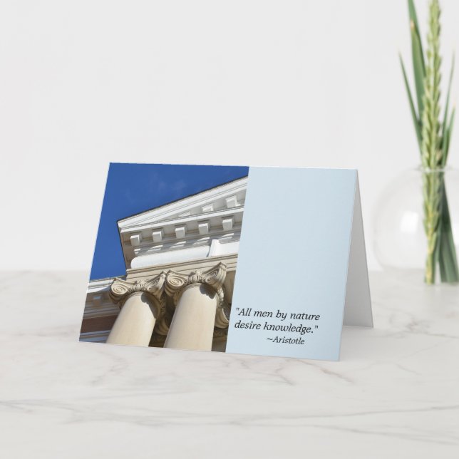 Citation d'Aristote et carte d'obtention du (Devant)