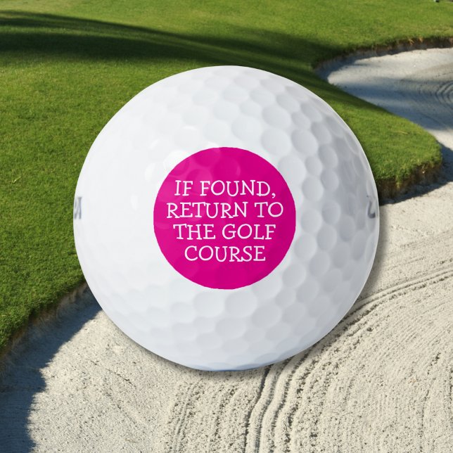 Citation de balle de golf perdue drôle rose chaud  (A golf joke everyone gets.)