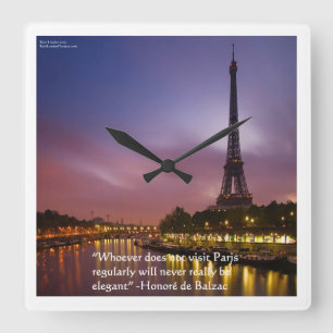 Citation De Balzac Sur Paris Elegance Wall Horloge