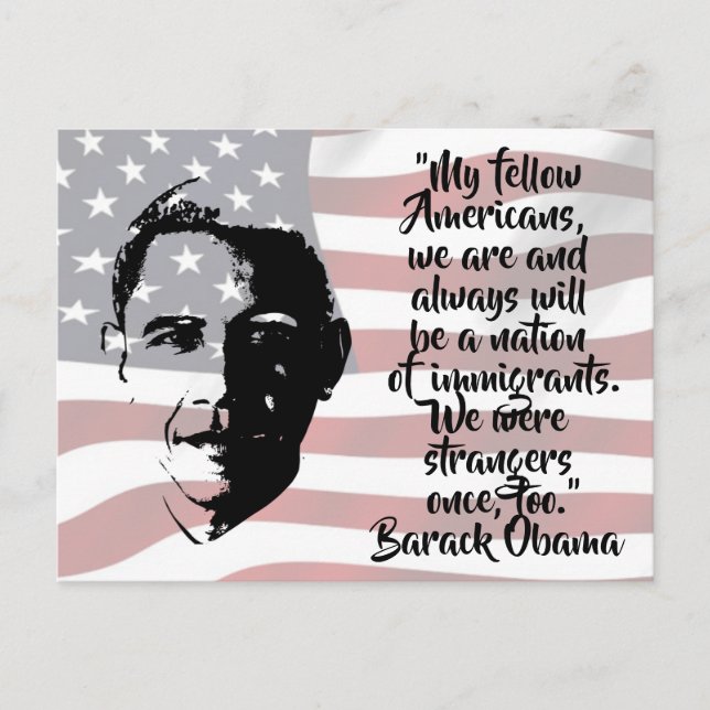 Citation de Barack Obama avec carte postale Americ (Devant)