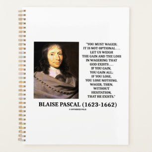 Citation de Blaise Pascal Pari Perte Dieu Existe