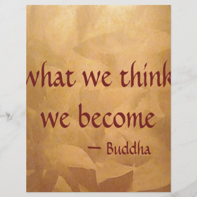 Citation de Bouddha ; Ce que nous pensons, nous le (Devant)