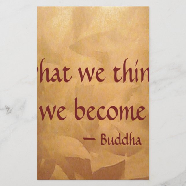 Citation de Bouddha ; Ce que nous pensons, nous le (Devant)