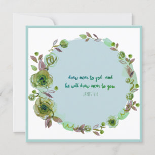 Citation de carte blanche Scripture Fleurs de cour