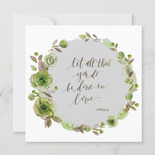 Citation de carte blanche Scripture Fleurs de cour