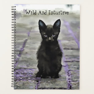 Citation de chat sauvage noir Gris Purple Journal