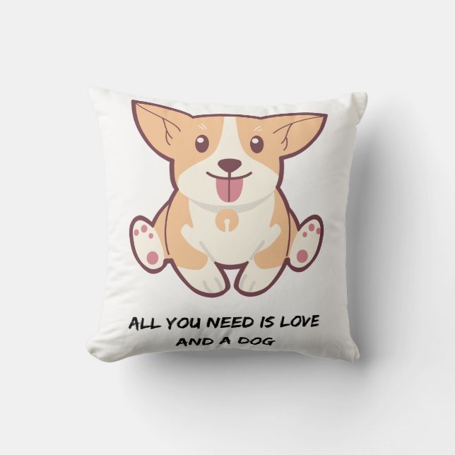 Citation de chien mignon oreiller blanc jeté 40x40 (Recto)