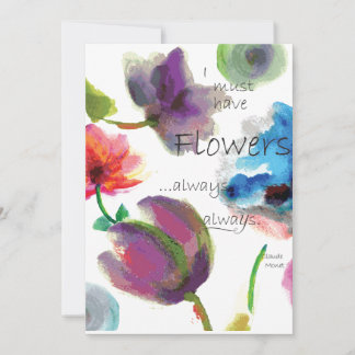 Citation de Claude Monet ~ Aquarelle florale