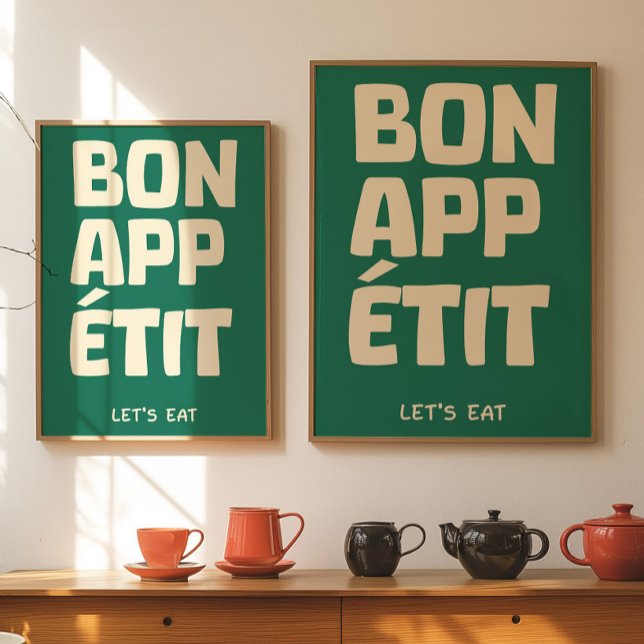 Citation de Cuisine Mur Poster Bon Appétit (Créateur téléchargé)
