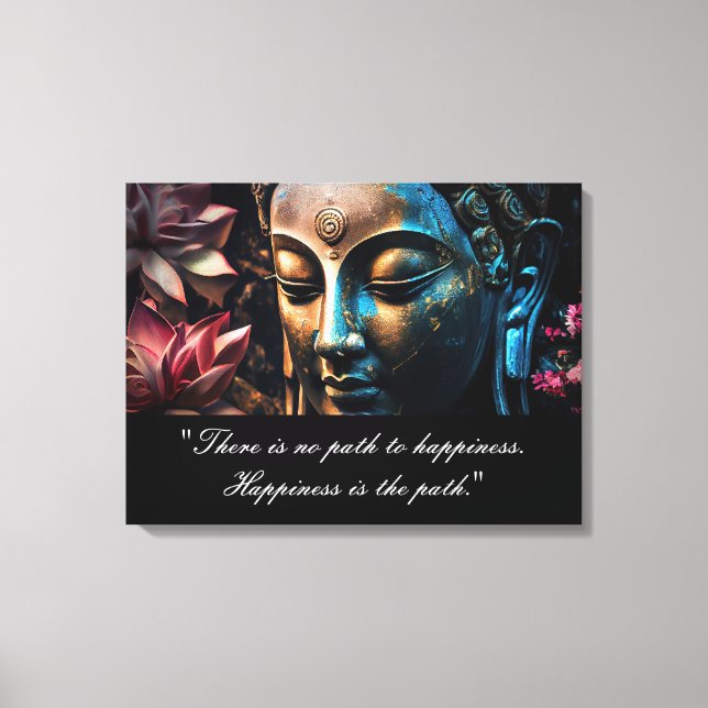 Citation de fleurs de bouddha Lotus en toile étiré (Recto)