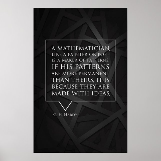 Citation de Hardy - Math Posters (Devant)