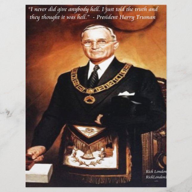 Citation de Harry Truman "N'a pas donné l'enfer" (Devant)