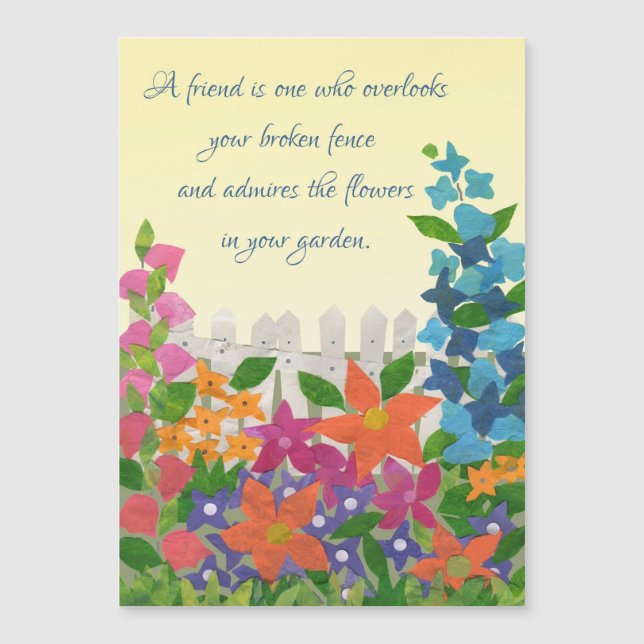 Citation de jardin d'amitié inspirante (Devant)