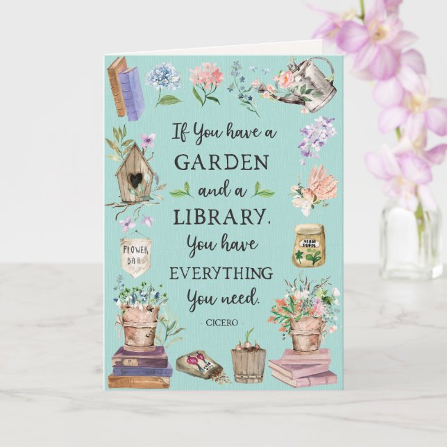 Citation de jardinage et de bibliothèque Carte de  (Orchidée)