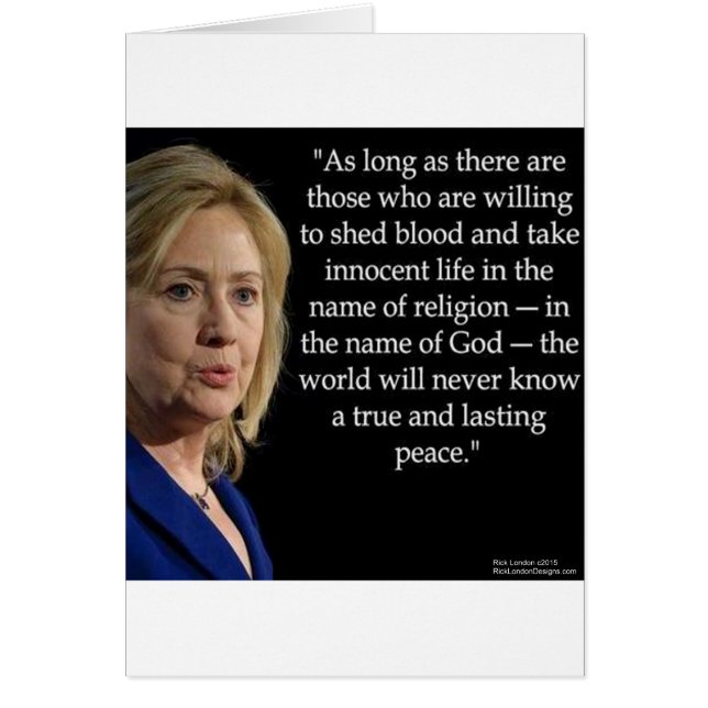 Citation de la religion du sang d'Hillary Clinton (Devant)