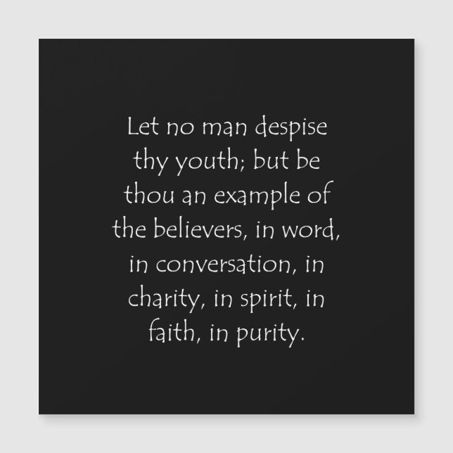 Citation de l'Écriture 1 Timothée 4 12 (Devant)