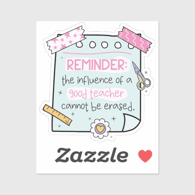 Citation de l'enseignant super Rappels Stickers (Feuille)