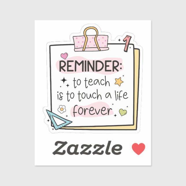 Citation de l'enseignant super Rappels Stickers (Feuille)