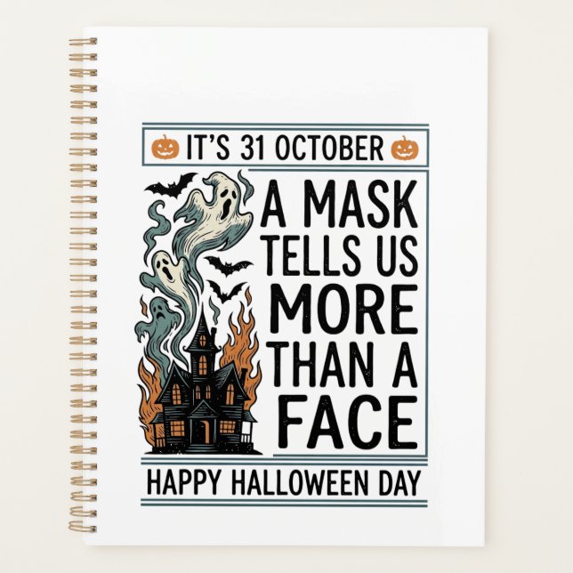 Citation de Masque Halloween Vintage Vector Design (Devant)