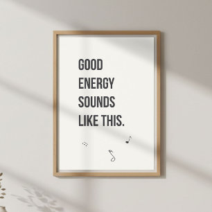 Citation de musique positive en affiche murale. Mi