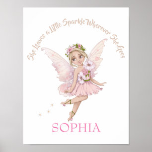 Citation de nurserie Rose Fée Mignonne Affiche à p