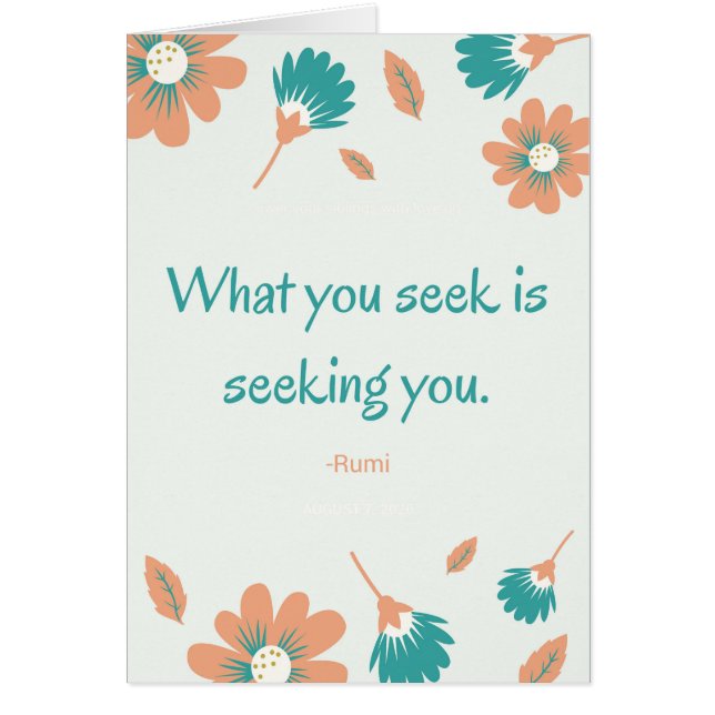 Citation de recherche de Rumi (Devant)